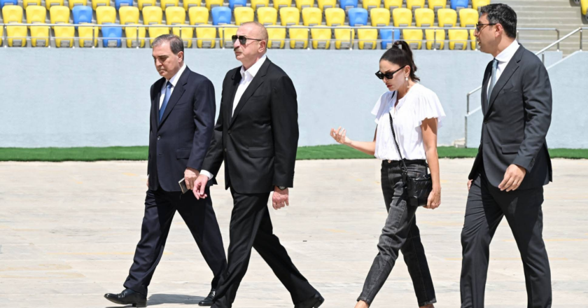 Prezident və xanımı Gəncə stadionunda